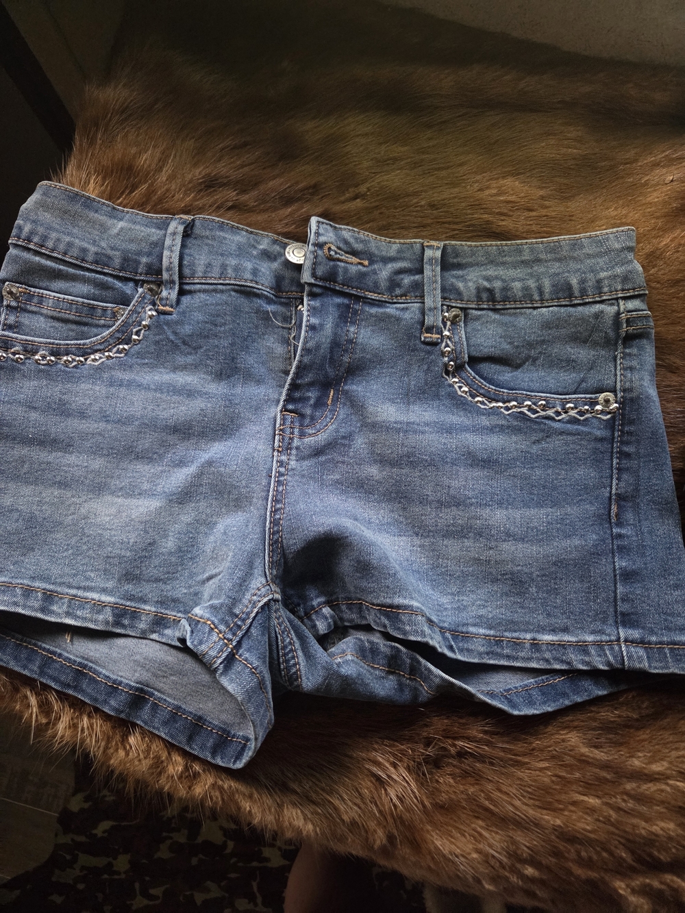 Havana Women’s Blue Denim Shorts with Decorative Trim